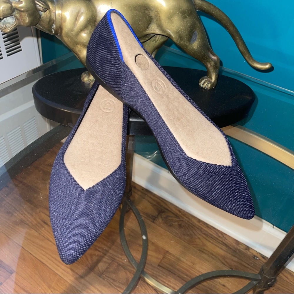Rothy’s The Point Ballet Shoes in Maritime Navy 8